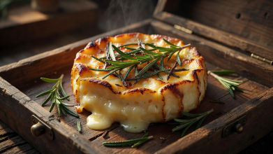 The Sun Arcana Box featuring baked warm Camembert with fresh rosemary